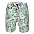 thumbnail image 3 of Goofa Cute Floral Frog Printed Mens Swim Trunks Summer Quick Dry Short Beach Swimwear Bathing Suits-3X-Large, 3 of 9