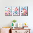 thumbnail image 4 of Unicorn Wall Decor Pictures Pink Girls Room Bedroom Bathroom Wall Art Cute Mermaid Flamingo Watercolor Painting Artwork Pink Rainbow Framed Canvas Print Nursery Kids Birthday Gifts 3 Pieces, 4 of 7