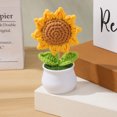 thumbnail image 2 of WEUVEB Artificial Crochet Sunflower Woolen Yarn Desk Decoration 1Pack, 2 of 8