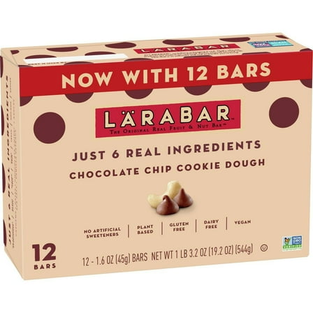 2 Pack - Larabar Chocolate Chip Cookie Dough Fruit & Nut Bars - 12 ct Packaging may vary