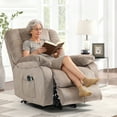 thumbnail image 6 of PAPROOS Recliner Chair, Electric Power Lift Recliner with Heat Therapy and Massage Function, Large Size Lift Chair with Remote and Side Pocket,Oversized Power Reclining Sofa, Camel, 6 of 9