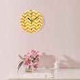 thumbnail image 3 of 14 Inch Wall Clock Battery Operated Silent Clock Decorative for Office, Kitchen, Outdoor, Living Room，Yellow Wave Pattern, 3 of 4