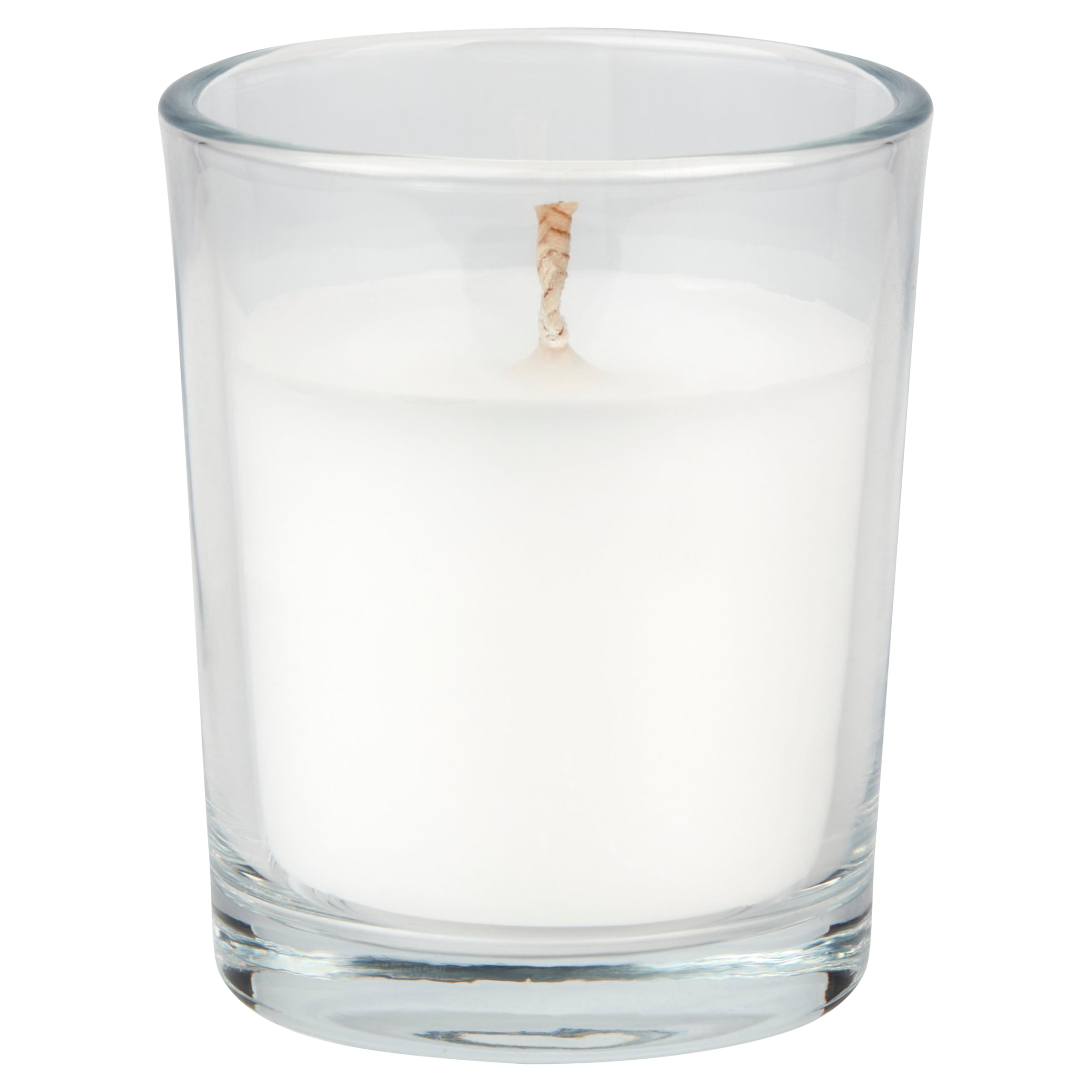 Mainstays Unscented Filled Votive Glass Candles, White, 12-Pack Votive Candles