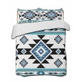 thumbnail image 2 of Blue Aztecs Twin Size Down Alternative Comforter, Lightweight Comforter Quilt Bedding Set with Pillow Shams Southwestern Stripe Native American Boho All Seasons Bed Comforter Duvet Insert 68"x86", 2 of 7