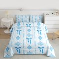 thumbnail image 2 of Feelyou Kid Blue Aztec Twin Comforter Sets, Fashion Princess Bowknot Bedding Set, 2 Pieces, 2 of 8