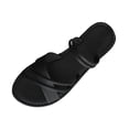 thumbnail image 2 of Samdudou Summer Sandals for Women Open Toe Flat Slip On Shoes Casual Criss Cross Strappy Design Minimalist Lightweight Beach Vacation Everyday Outdoor Footwear, 2 of 9
