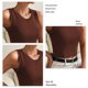 thumbnail image 3 of Top ajustado sin mangas, cuello redondo, liso, cómodo, informal, de punto, camiseta sin mangas para mujer, para ejercicio en la calle, diario, 3 of 6