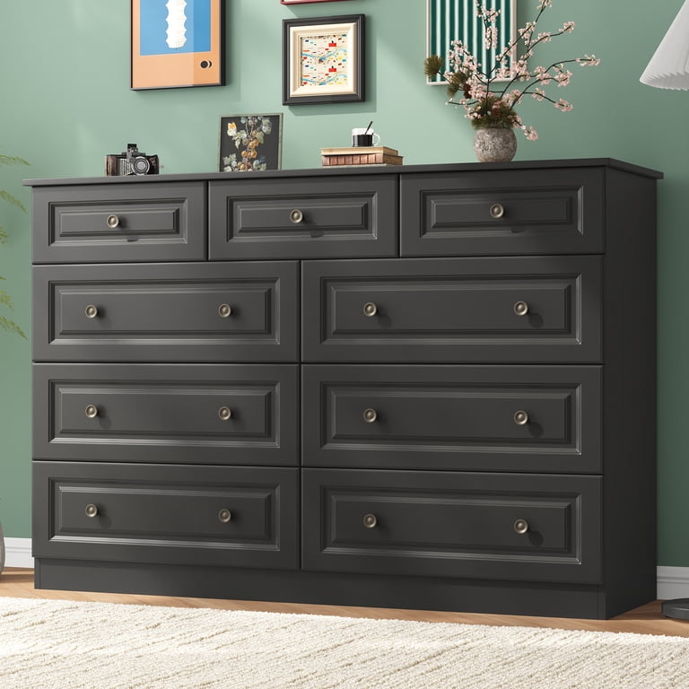 extra long 9 drawer dresser Wlive 9 Drawer Dressers for Bedroom Tall Dresser for Closet Living Room Hallway Dressers Bedroom Furniture Dresser Organizer Storage Tower with Fabric