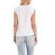 thumbnail image 3 of Top casual para mujer con manga corta, cuello redondo, frente plisado, camiseta básica de punto de verano L blanca, 3 of 6
