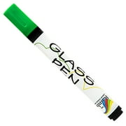 Glass Pen Liquid Paint Marker: Glass Writing Pens and Painting Markers with Washable, Erasable Ink - Windows, Mirrors, Signs, Crafts - 5mm Tip, Green