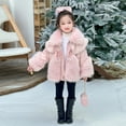 thumbnail image 6 of Plush Decoration 1 Pc Exquisite and Lovely Girl's Thick Faux Fur Coat with Pink Color Added Fur, Winter Clothing with Cotton Coat, 6 of 9