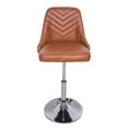 thumbnail image 2 of VECELO Bar Stools Set of 1, Swivel Adjustable Barstools with Backrest, PU Leather Upholstered Chairs, Round Heavy Metal Base, Brown, 2 of 6