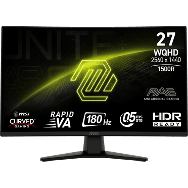 MSI 27" 180 Hz Rapid VA QHD Gaming Monitor Adaptive Sync 89% Adobe RGB 93% DCI-P3 128% sRGB MAG 274CQF