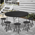 thumbnail image 4 of Magshion 4Ft Plastic Round Folding Table with Metal Frame, Foldable Picnic Party Banquet Event Wedding Table, Dining Table for Indoor Outdoor, Black, 4 of 11