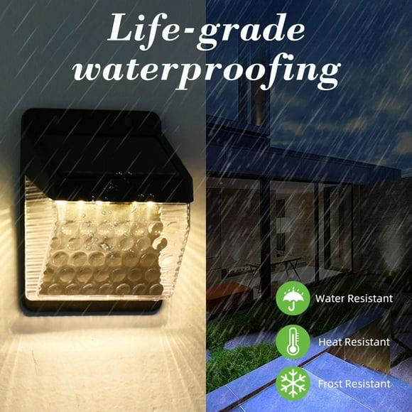 Yeciiwht Solar Wall Lights Outdoor LED Solar Lights Outdoor IP65 Waterproof with Body Motion Sensor Household Light for Patio, Garage, Fence