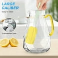 thumbnail image 3 of 74 oz Glass Pitcher with Golden Lid & Spout, 2.2L Diamond-Cut Glass Water Carafe with Handle & Gold Stainless Steel Lid, Hot & Cold Safe, Dishwasher-Friendly, Ideal for Juice, Milk, Coffee, or Tea, 3 of 7