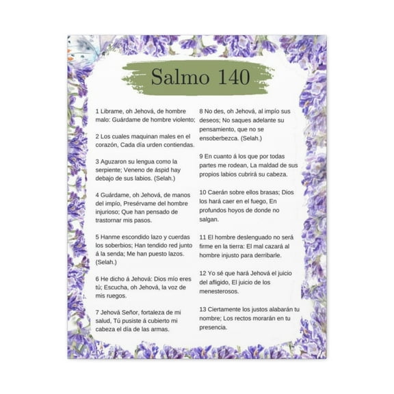 Salmo 140 Impresion De Arte Crist en la Pared Lista Para Colgar in Spanish Ready to Hang Bible Canvas Unframed