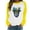 #169-Yellow, variant on Craaazy Women's Long-Sleeve Loose Pullover Tops- Casual Mardi Gras Printed Crewneck Sweatshirts Gifts