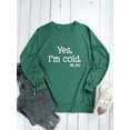thumbnail image 3 of NFTOEIULA Women Letter Print Crew Neck Long Sleeve Sweatshirt With Pockets, 3 of 7