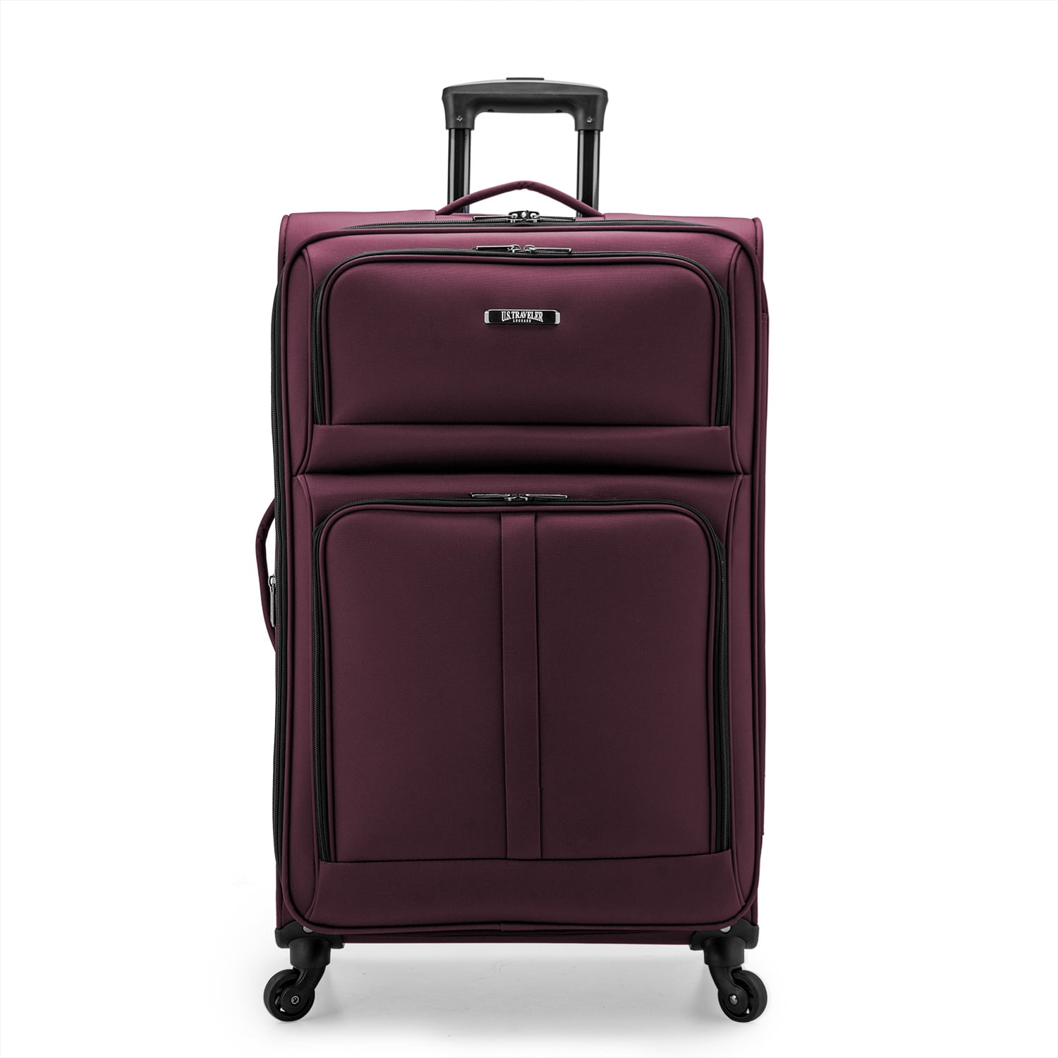 U.S. Traveler Anzio Softside Expandable Spinner Luggage Set, Burgundy, 3-Piece (22/26/30)