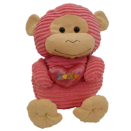Sweet Sprouts Ribbed Cord Knit Pink Love Monkey 12  Stuffed Animal Pal Plush price history on PriceWatchPro