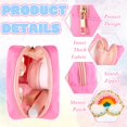 thumbnail image 3 of Bolsa de maquillaje Spiareal Preppy Patch, transparente, juego de 4 unidades de nailon, 3 of 7