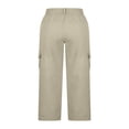 thumbnail image 6 of Womens Cargo Capris with Pockets Ladies Cropped Pants Dressy Lightweight, 6 of 7