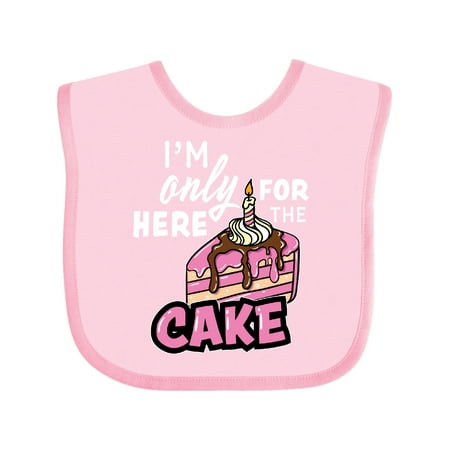 

Inktastic Im Only Here For The Cake Girls Baby Bib