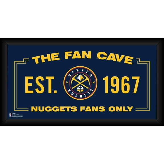 Denver Nuggets Framed 10" x 20" Fan Cave Collage