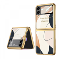 thumbnail image 1 of For Samsung Z Flip 4 Case Ultra-Thin Tempered Glass Phone Case Protective Cover Fashion Electroplated PC Back Cover, 1 of 4