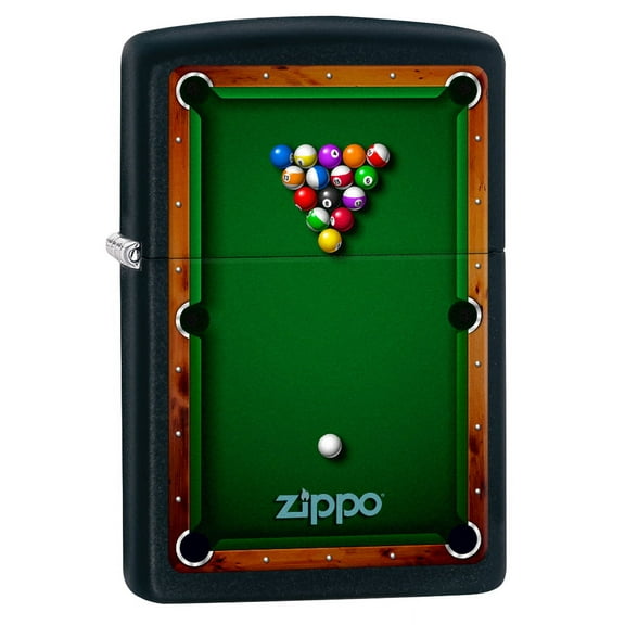 Zippo Lighter: Pool Table - Black Matte