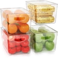 thumbnail image 3 of 4 Pack Clear Storage Bins with Lids Stackable AND Soda Can Dispenser for Refrigerator with Lids, 3 of 8