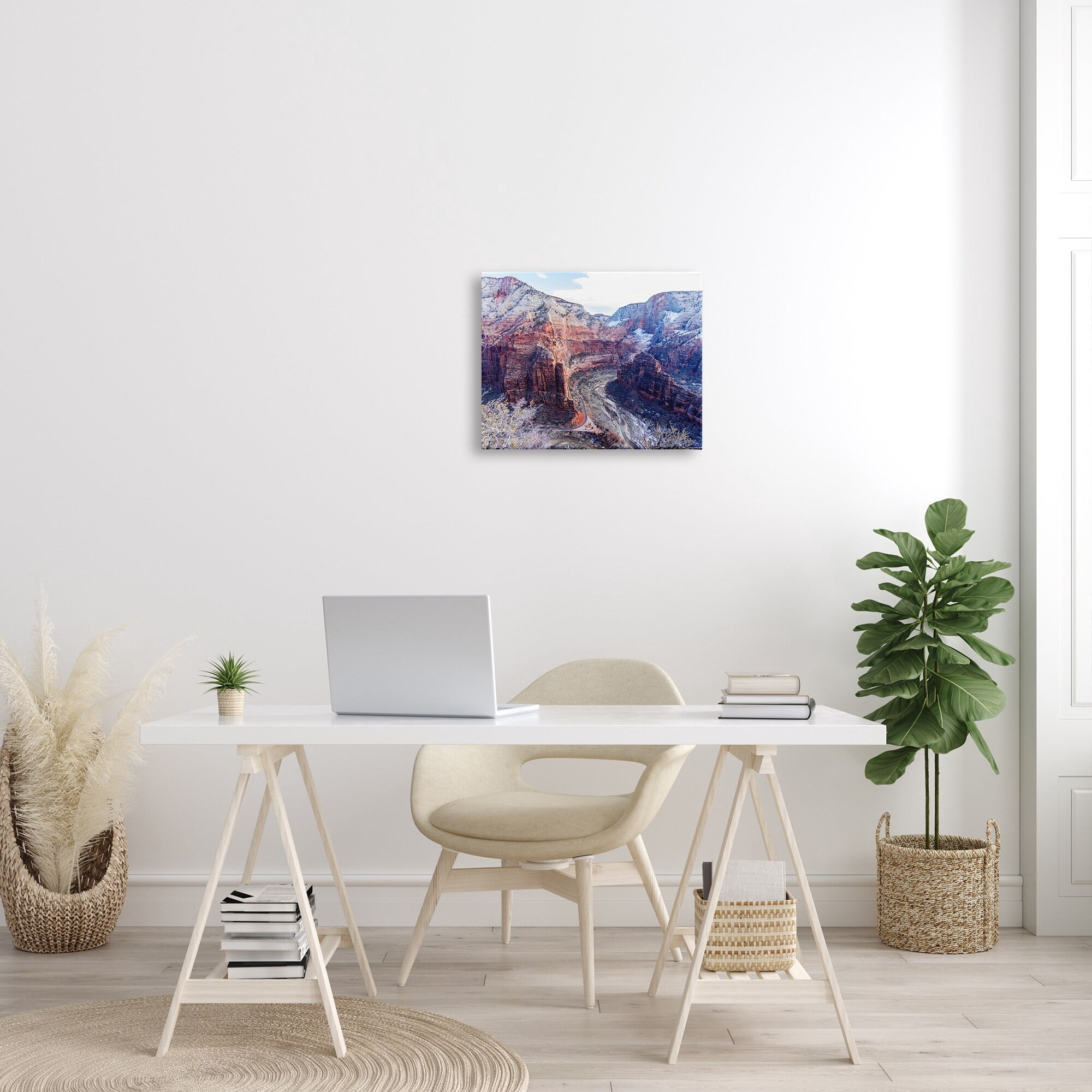Stupell Industries Desert Canyon Road Arid Vegetation Cliffs Landscape Photograph Gallery Wrapped Canvas Print Wall Art, Design by Steve Smith