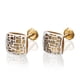 thumbnail image 3 of Aretes de oro 14k GIALLO Broquel Minimalist de oro blanco brillante y oro amarillo mate, 3 of 4
