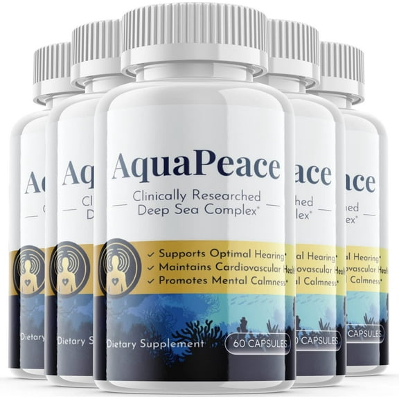 (5 Pack) Aqua Peace - Dietary Supplement for Focus, Memory, Clarity, & Energy - Advanced Cognitive Support Formula for Maximum Strength - 300 Capsules