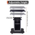 Mobile Laptop Cart Podium Adjustable Height Laptop Stand Portable Sit