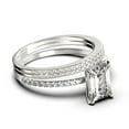 thumbnail image 2 of Art deco 2.00 Carat Emerald Cut Diamond Moissanite Engagement Ring Set, Wedding Ring in 10k Solid White Gold, Feminine Gift, Promise Ring, Anniversary Gift, 2 of 4
