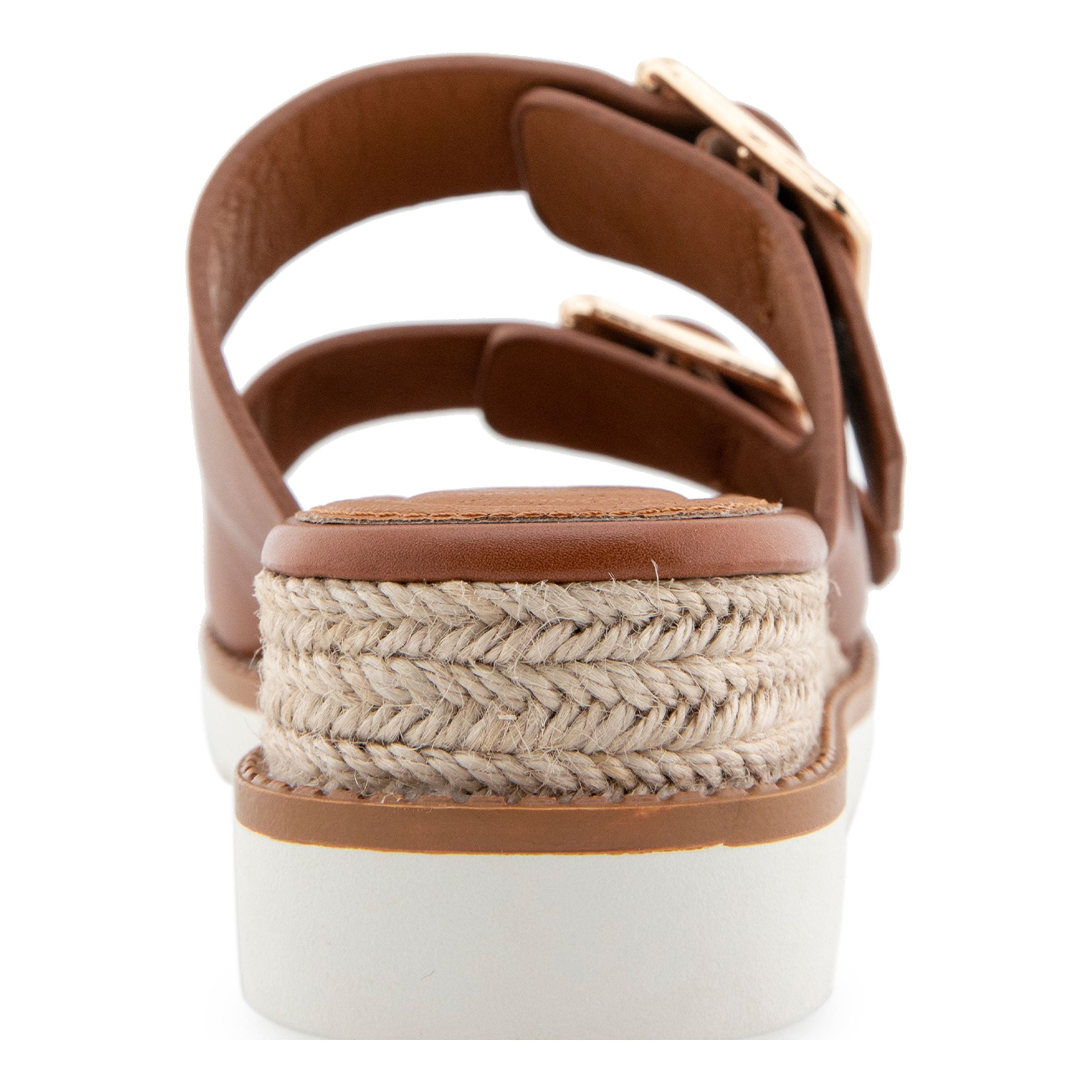 Alexis Bendel Ladies Tan Vachetta Leather Wedge Sandals Size 6