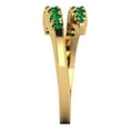 thumbnail image 4 of 0.235 ctw Wedding Band for Women - 18K Yellow Gold Simulated Emerald Stackable Eternity Ring, 4 of 6