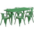 thumbnail image 2 of Bowery Hill 7 Piece Metal Dining Set in Green, 2 of 2