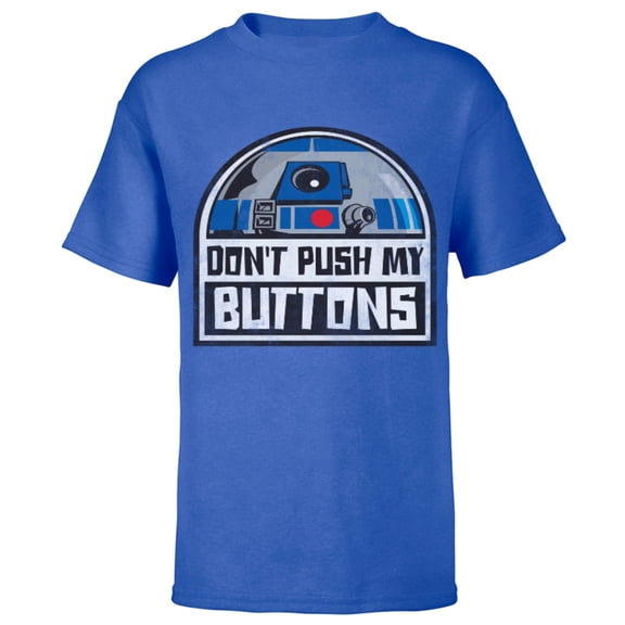 Star Wars R2-D2 Droid Don't Push My Buttons - Short Sleeve T-Shirt for Kids - Customized-Royal