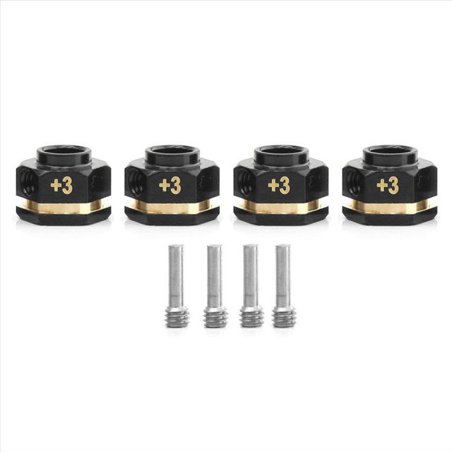 4 Piezas de Contrapeso de Latón, Cubos Hexagonales de Rueda de 12 Mm, Adaptador Extendido para TRX4 TRX6 1/10 RC de 3 mm Piezas de Coche