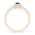 thumbnail image 2 of ANGARA Natural Oval Blue Sapphire Split Shank Halo Ring in 14K Rose Gold for Women (Size-6x4mm) | September Birthstone, Birthday, Anniversary, Jewelry Gift for Women | Natural Blue Sapphire Ring, 2 of 9