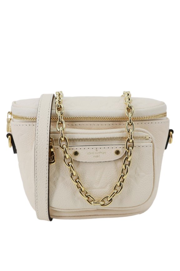 Pre-Owned Louis Vuitton Mini Giant Monogram Empreinte Leather Bumbag Cream