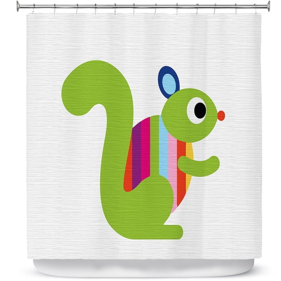 Shower Curtains 70" x 84" from DiaNoche Designs by Angelina Vick - Rainbow Squirrel