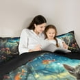 thumbnail image 4 of Feelyou Cat Kitten Twin Bedding Sets 7-Piece, Mushroom Stars Galaxy Bedding Comforter Set, 4 of 8