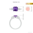 thumbnail image 4 of ANGARA Natural 1.3 Ct. Amethyst with Diamond Classic Ring in 14K White Gold for Women (Ring Size: 8.5), 4 of 9