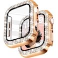 thumbnail image 1 of Yanonmyfd Funda para reloj brillante con protector de visualización HD para mujer compatible con Apple Watch de 49 mm de diámetro, protector de cara para iWatch Series Ultra 3/2/1, color dorado, 1 of 28