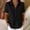 *Black, variant on Women's V Neck Collared Short Sleeve Shirt,Casual Loose Fit Blouse Army Green,Women's Plus S