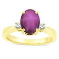 thumbnail image 2 of Star K � 3 Three Stone Oval Created Star Ruby Classic Engagement Promise Ring, 2 of 9